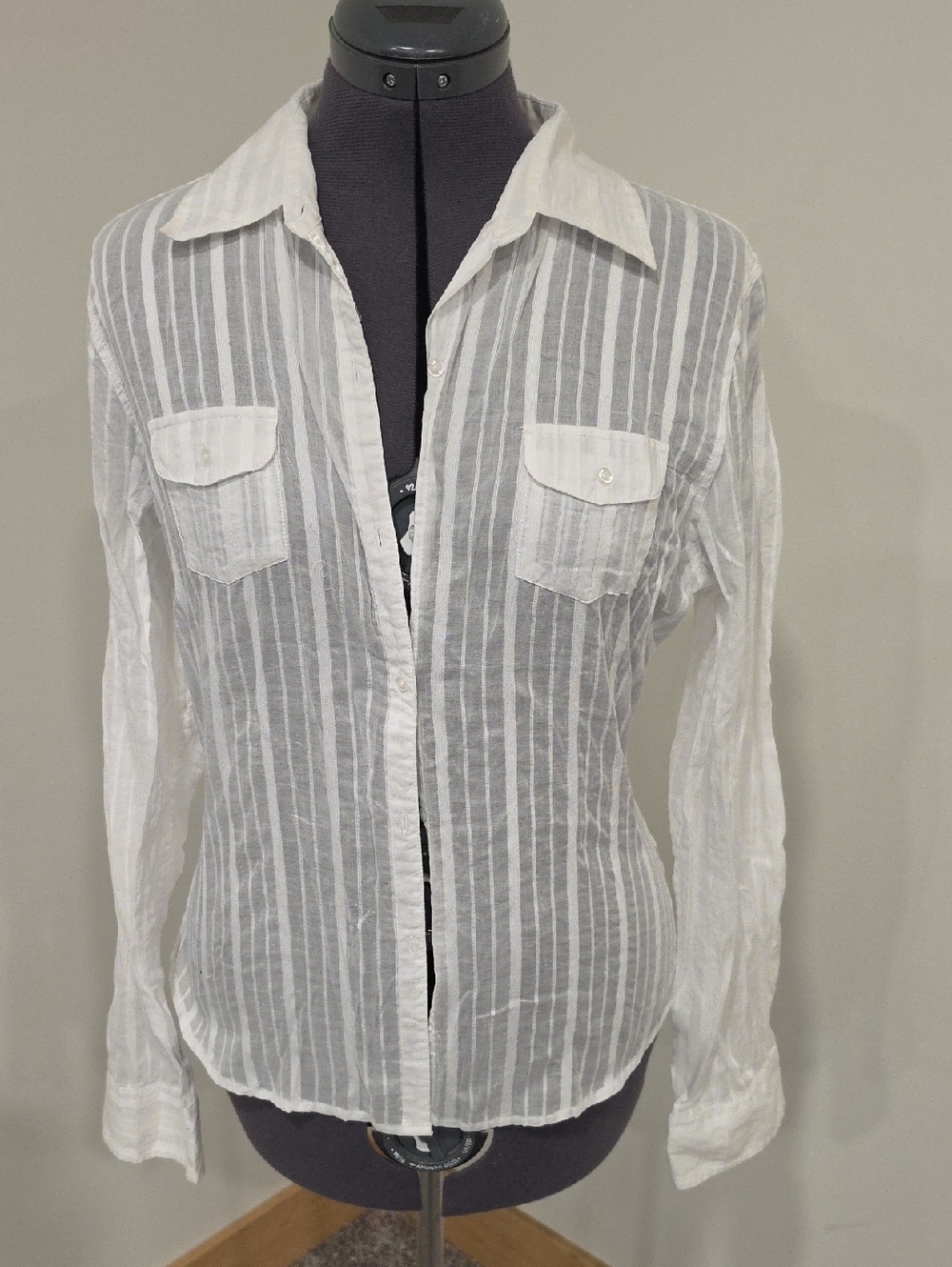 Maurices White Striped Cotton Shirt